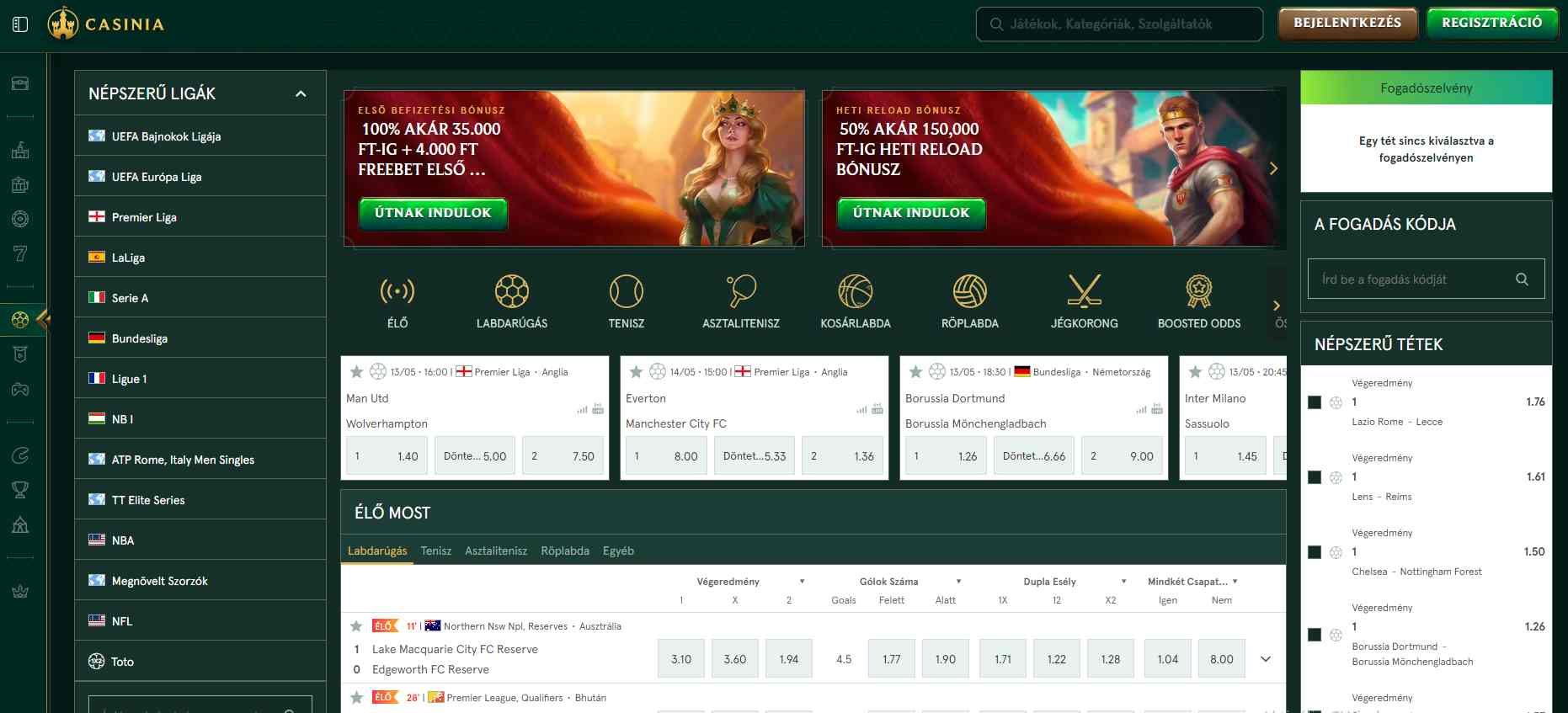 Casinia online sports betting