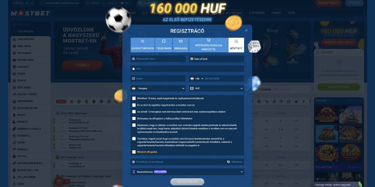 Mostbet online sportfogadás magyar sport