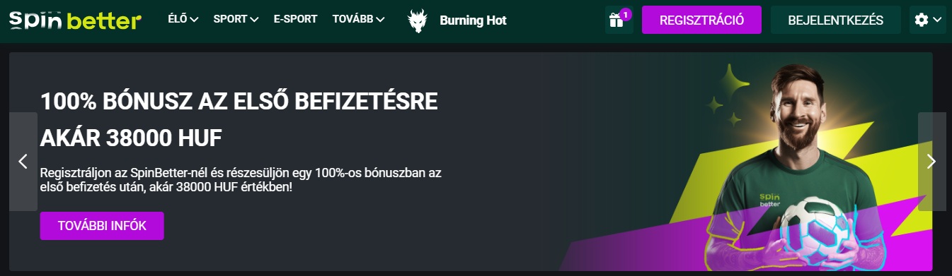 SpinBetter Sport Betting Welcome Bonus Hungary, sportfogadasok.tv