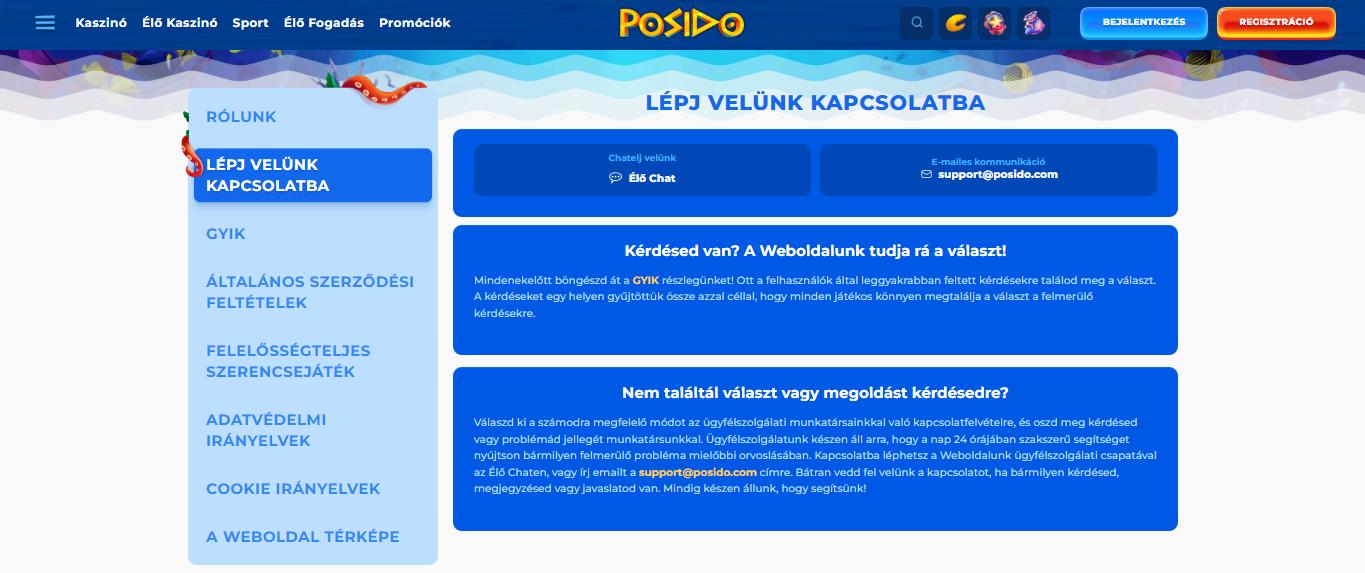 Posido Support in Hungary, sportfogadasok.tv