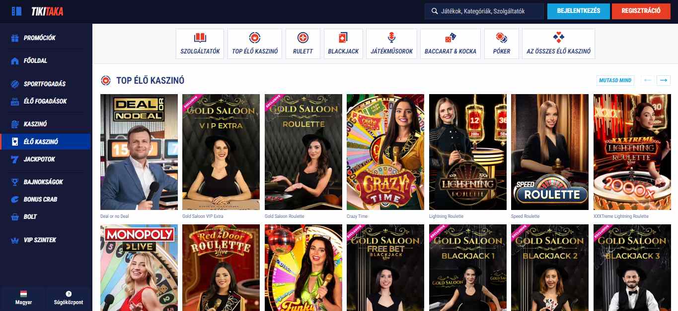 TikiTaka Live Casino Game, sportfogadasok.tv