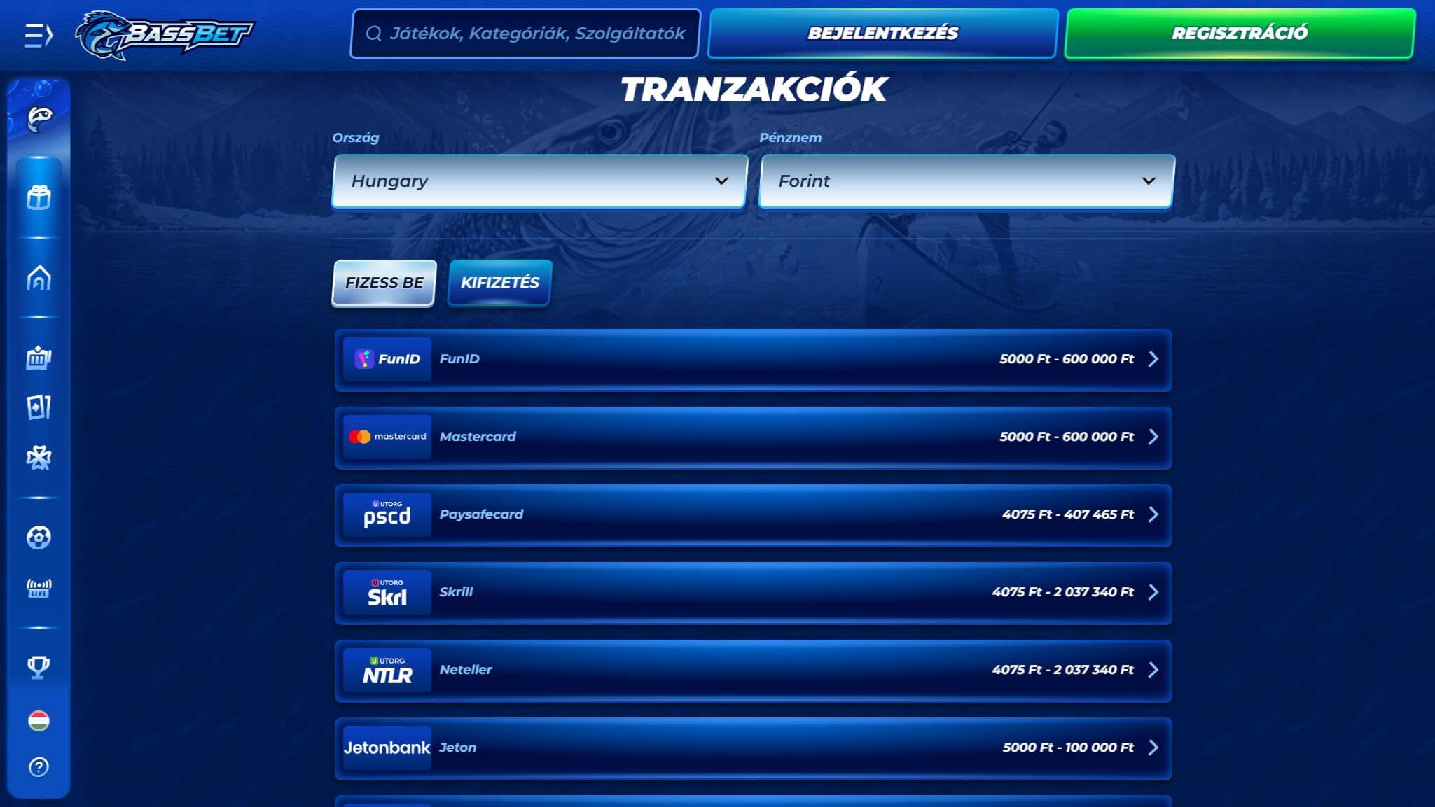 BassBet Bukméker Magyarország-Fizetési módok, sportsbook.tv