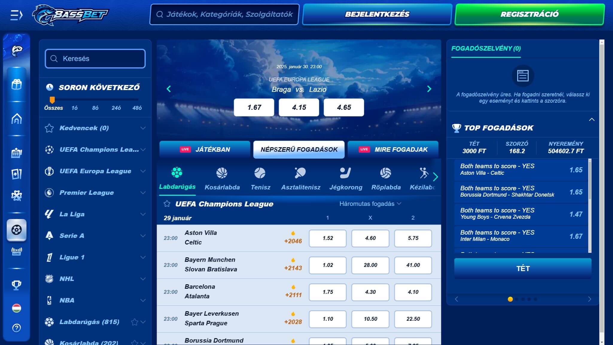 BassBet Bukméker Magyarország-Sport, sportsbook.tv