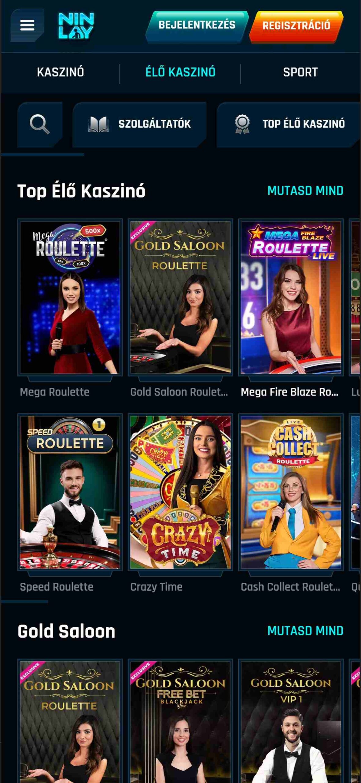 Ninlay Live Casino Games Hungary (mobile), sportsbook.tv