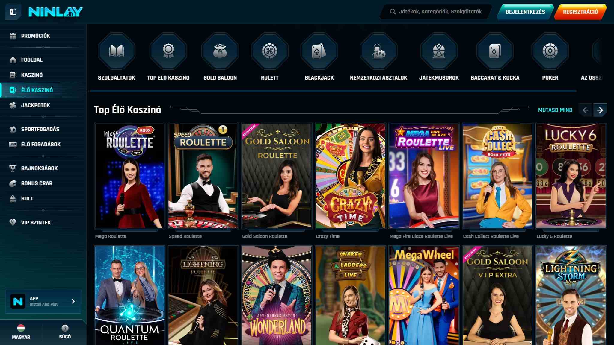 Ninlay Live Casino Games Hungary, sportsbook.tv