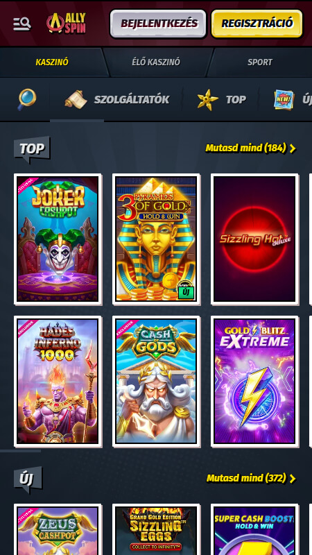 AllySpin casino games