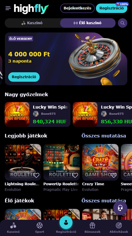 Highflybet Casino Live games Hungary